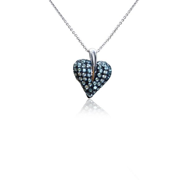 Solid 14k Gold Swiss Blue TopazHeart Shaped